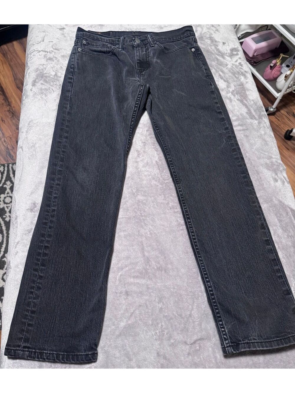 Vintage Levis Jeans 514 Womens 31Wx30L Black Denim Straight Leg Casual Retro Y2K